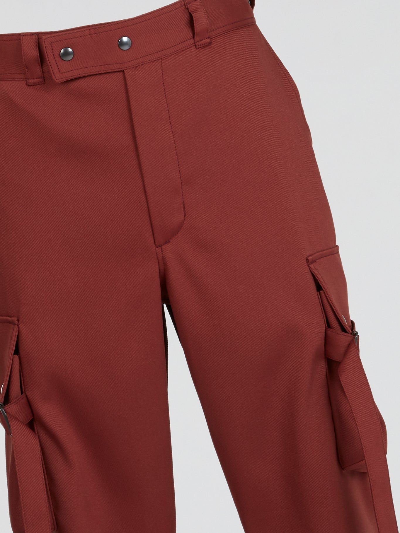 Burgundy Drawstring Cargo Pants