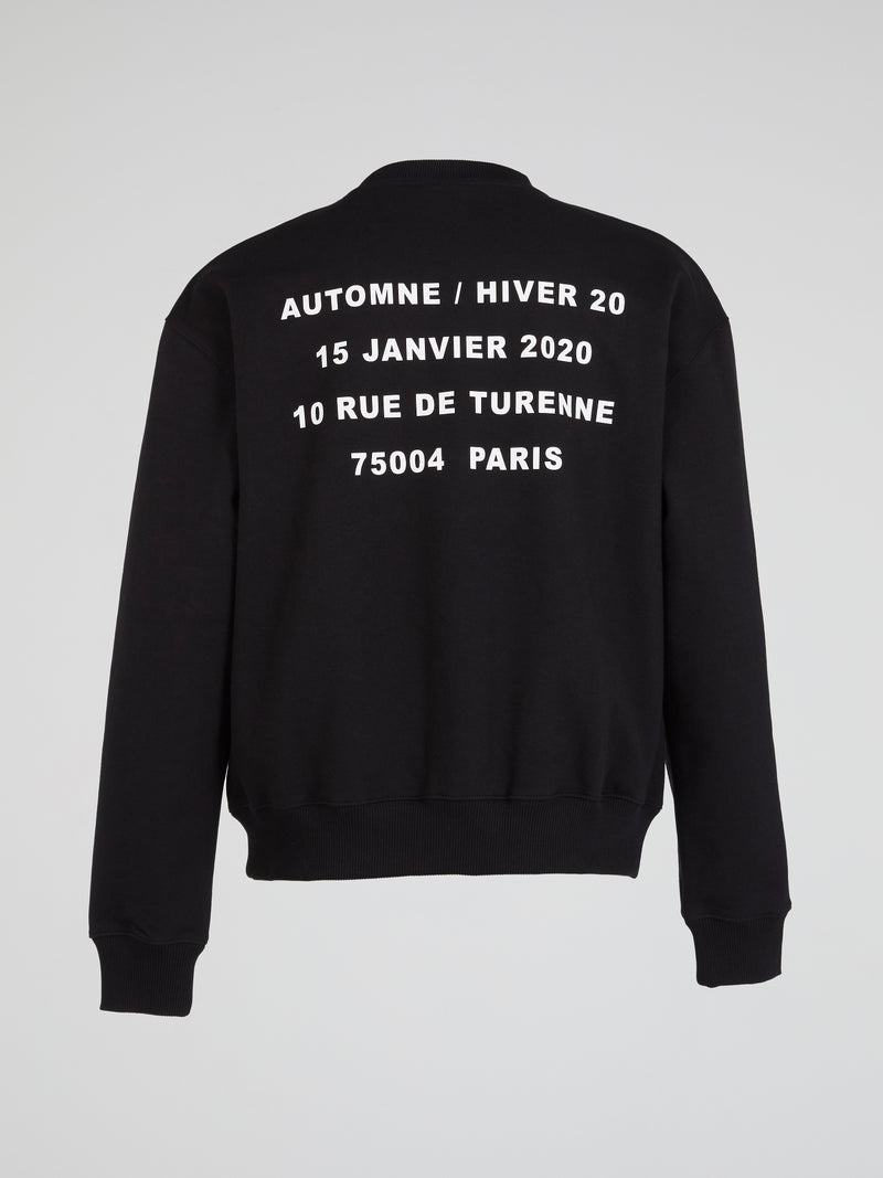 Black Statement Crewneck Sweatshirts