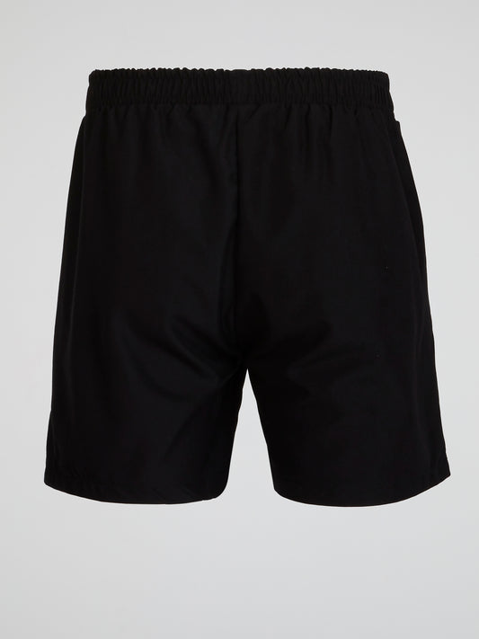Black Elasticized Waistband Shorts