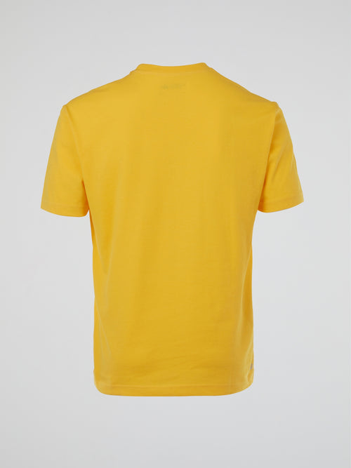 Yellow Logo Round Neck T-Shirt