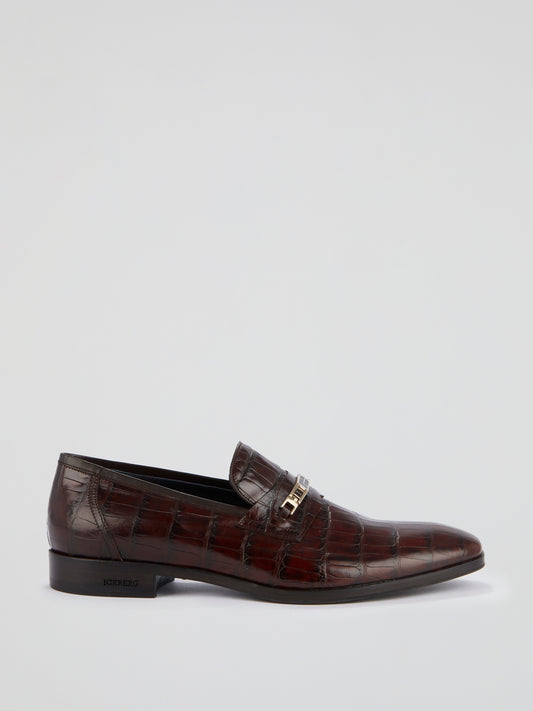 Reptilian Leather Loafers