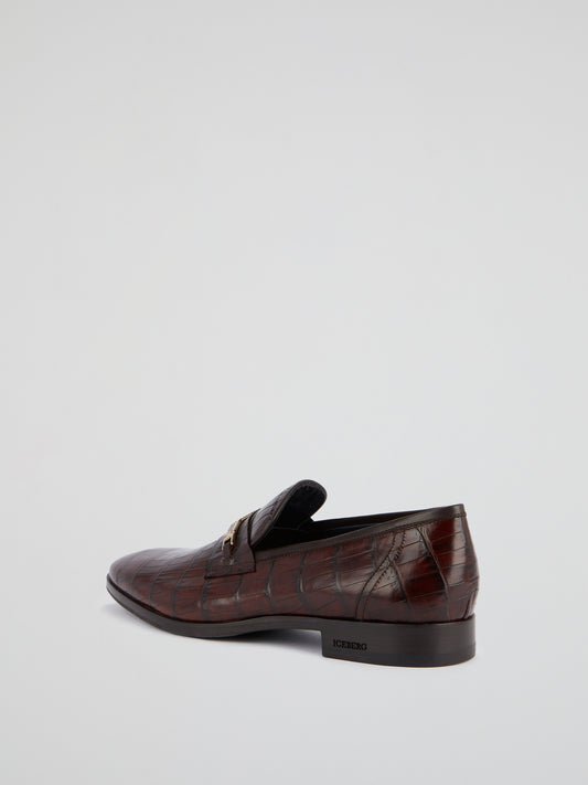 Reptilian Leather Loafers
