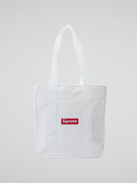 Shop Supreme White Canvas Tote Bag Online – Maison-B-More