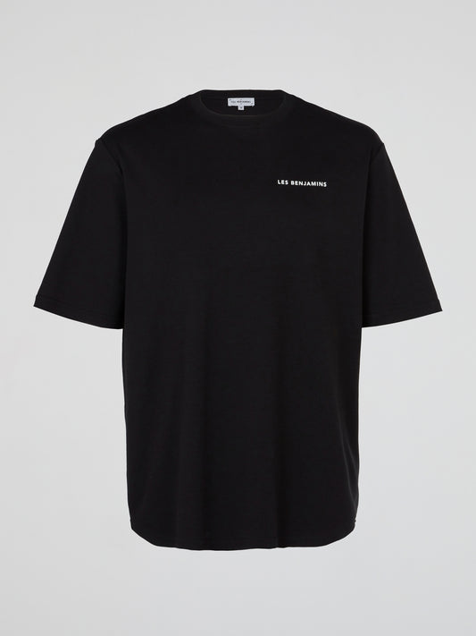 Black Rear Print Oversized T-Shirt