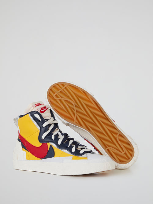Shop Nike Blazer Mid Sacai Yellow Sneakers Online – Maison-B-More