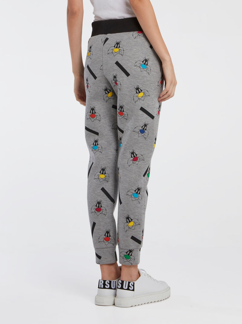 Grey Sylvester the Cat Track Pants