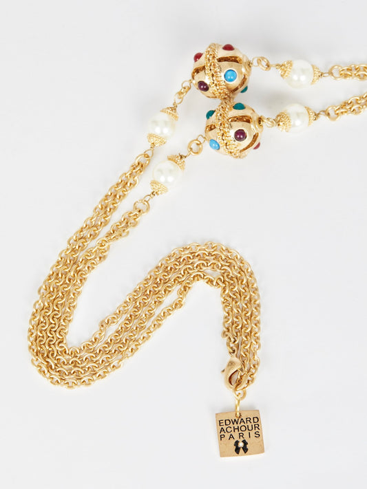 Золотое ожерелье с жемчужинами