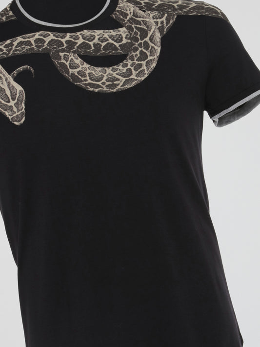Black Snake Print Undershirt