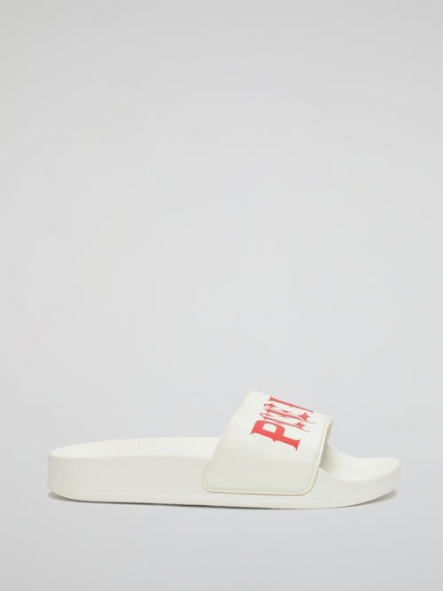 White Blaise Flat Sandals